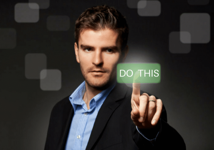 Man pointing to "Do This" button